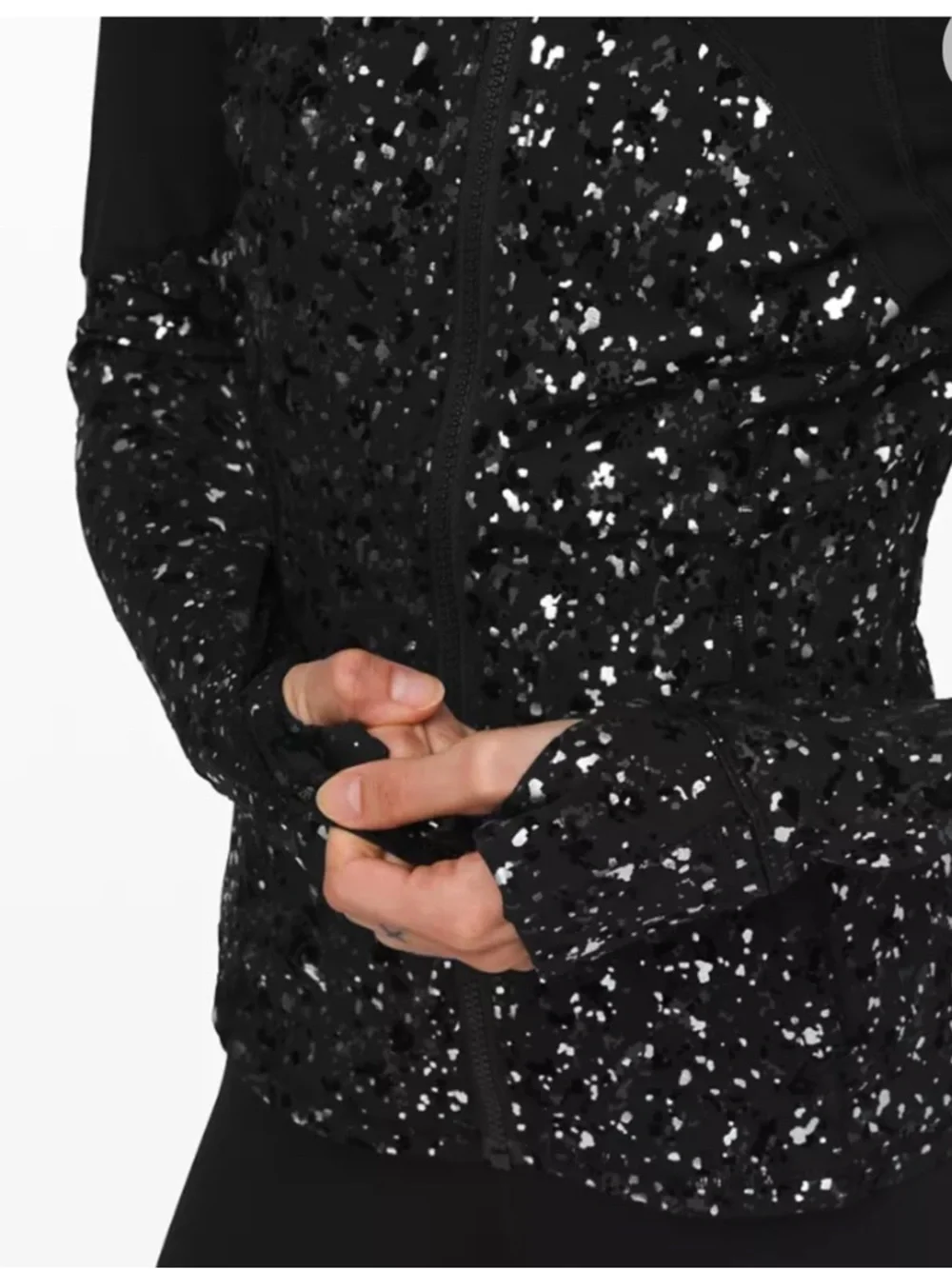 Lululemon Define Jacket Special Edition Speckle Shine Black Deep Silver Size 6 - Picture 3 of 5